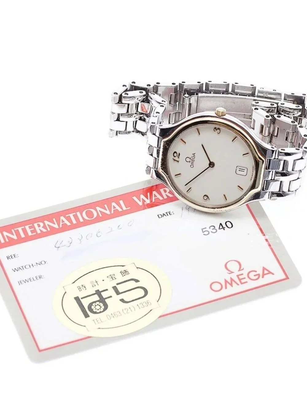 OMEGA De Ville 4330.62 YG bezel date beige Dial Quartz Men's Watch